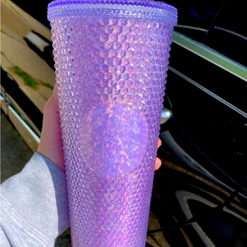 HTF purple glitter China overseas studded tumbler